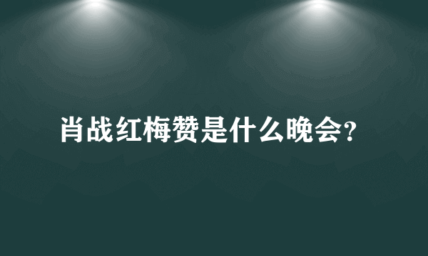 肖战红梅赞是什么晚会？