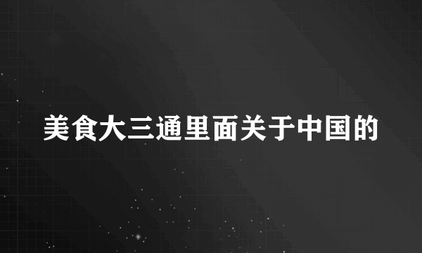 美食大三通里面关于中国的