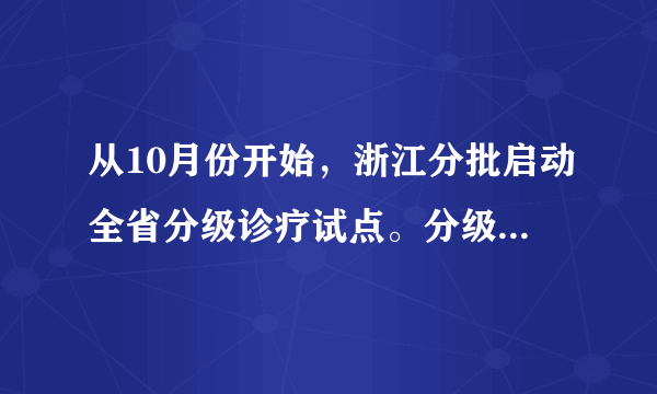 从10月份开始，浙江分批启动全省分级诊疗试点。分级诊疗即按照疾病的轻、重、缓、急及治疗的难易程度，进行分级看病，不同级别的医疗机构承担不同疾病的治疗，小病在社区医院，大病到大医院，让不同医疗机构各施所长，实现医疗专业化。分级诊疗的做法（   ）A.看到了主要矛盾是事物发展的根本动力B.有利于实现矛盾普遍性与特殊性的统一C.表明事物量变是质变的前提和必要准备D.说明事物发展是前进性与曲折性的统一