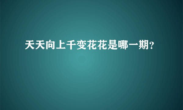 天天向上千变花花是哪一期？