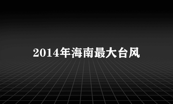 2014年海南最大台风