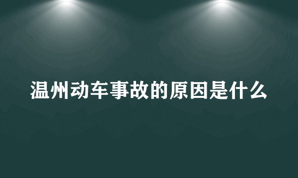 温州动车事故的原因是什么