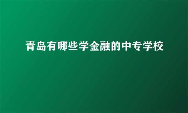 青岛有哪些学金融的中专学校