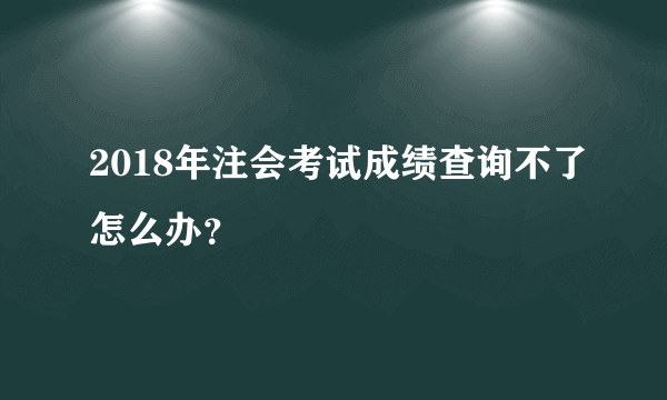 2018年注会考试成绩查询不了怎么办？