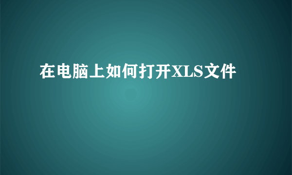 在电脑上如何打开XLS文件