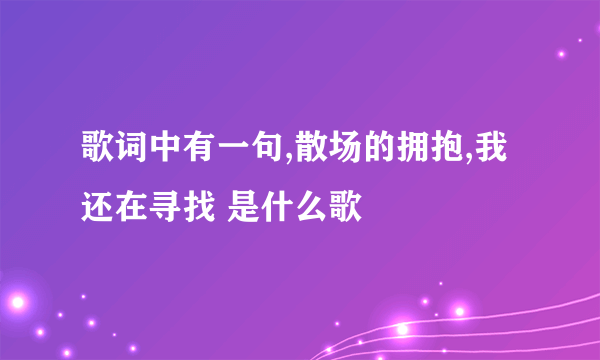 歌词中有一句,散场的拥抱,我还在寻找 是什么歌