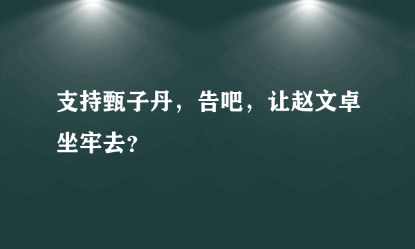 支持甄子丹，告吧，让赵文卓坐牢去？