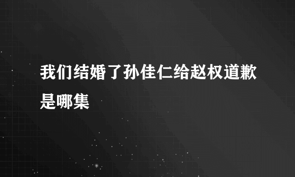 我们结婚了孙佳仁给赵权道歉是哪集