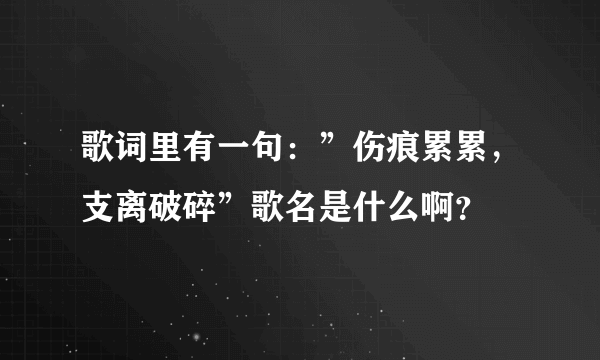 歌词里有一句：”伤痕累累，支离破碎”歌名是什么啊？