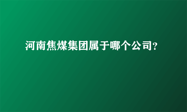 河南焦煤集团属于哪个公司？