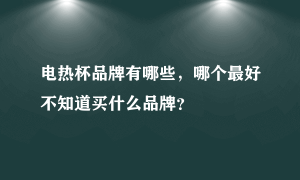 电热杯品牌有哪些，哪个最好不知道买什么品牌？