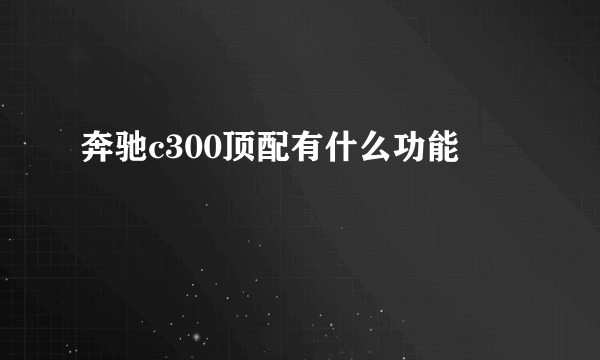 奔驰c300顶配有什么功能