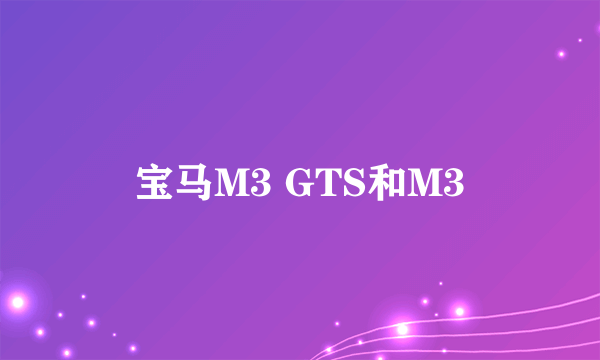 宝马M3 GTS和M3