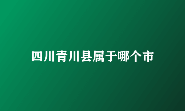 四川青川县属于哪个市