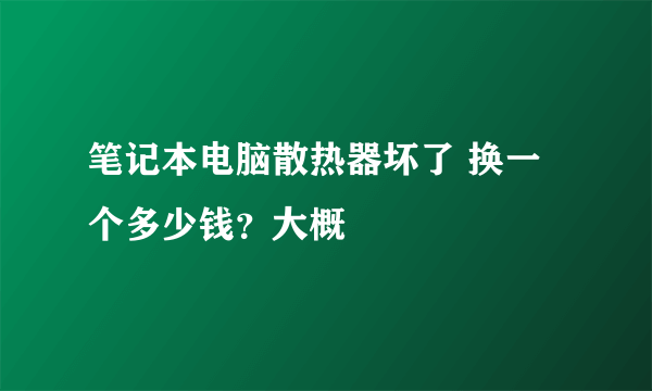 笔记本电脑散热器坏了 换一个多少钱？大概