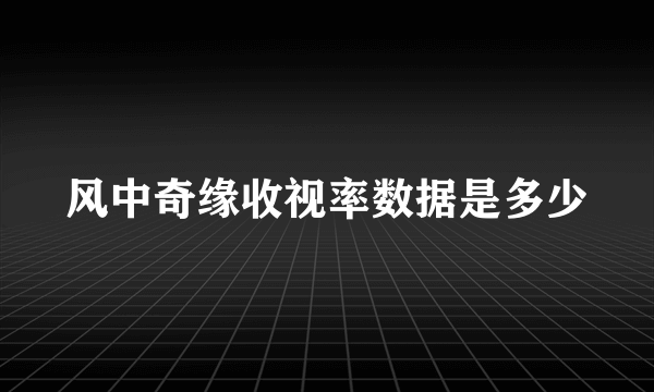 风中奇缘收视率数据是多少