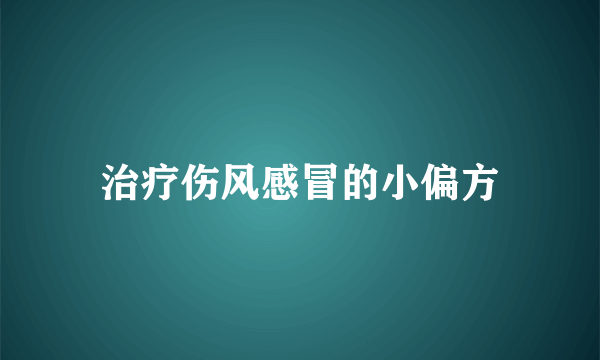 治疗伤风感冒的小偏方