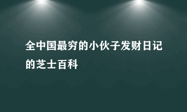 全中国最穷的小伙子发财日记的芝士百科