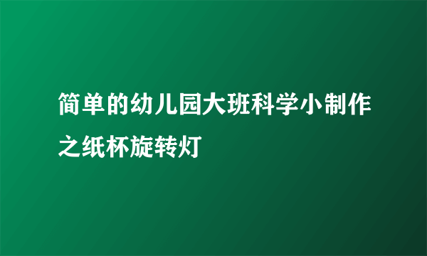 简单的幼儿园大班科学小制作之纸杯旋转灯