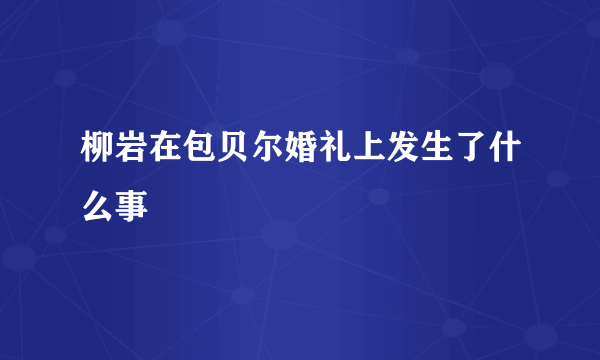 柳岩在包贝尔婚礼上发生了什么事