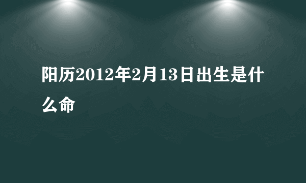 阳历2012年2月13日出生是什么命