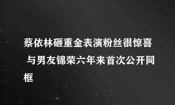 蔡依林砸重金表演粉丝很惊喜 与男友锦荣六年来首次公开同框