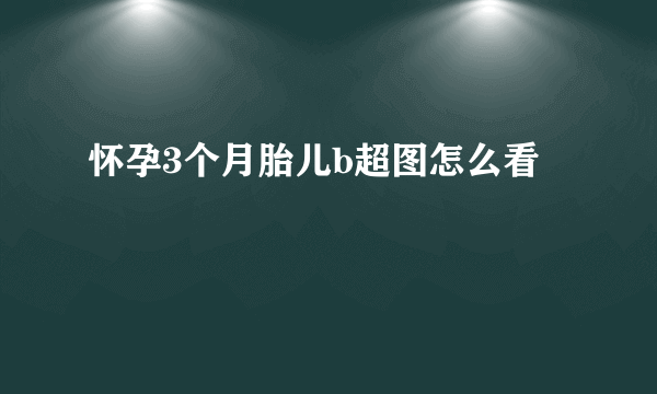 怀孕3个月胎儿b超图怎么看