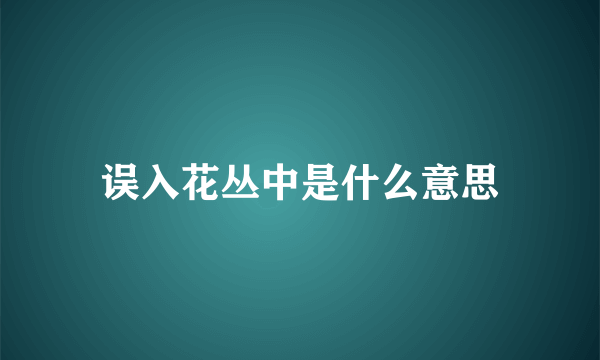 误入花丛中是什么意思