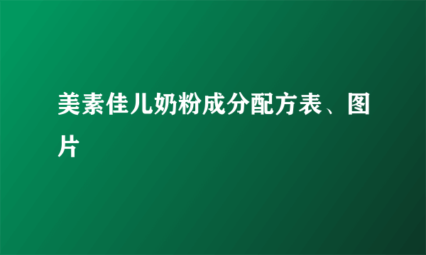 美素佳儿奶粉成分配方表、图片