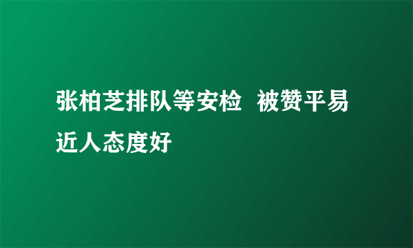 张柏芝排队等安检  被赞平易近人态度好