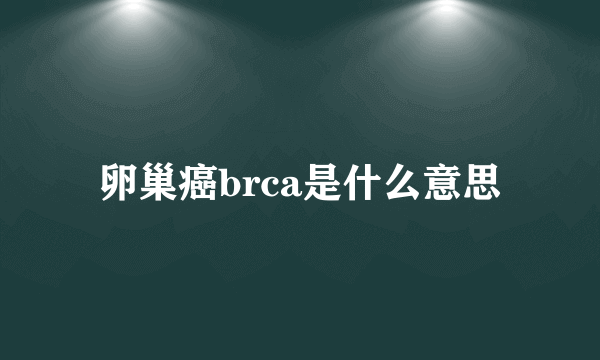 卵巢癌brca是什么意思