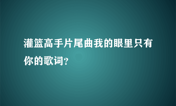 灌篮高手片尾曲我的眼里只有你的歌词？