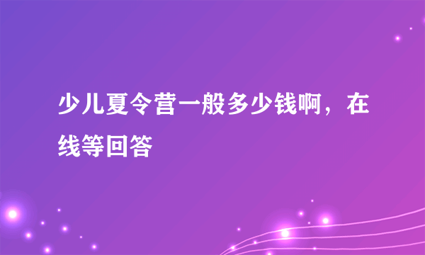 少儿夏令营一般多少钱啊，在线等回答