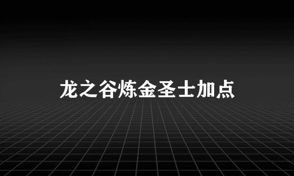 龙之谷炼金圣士加点