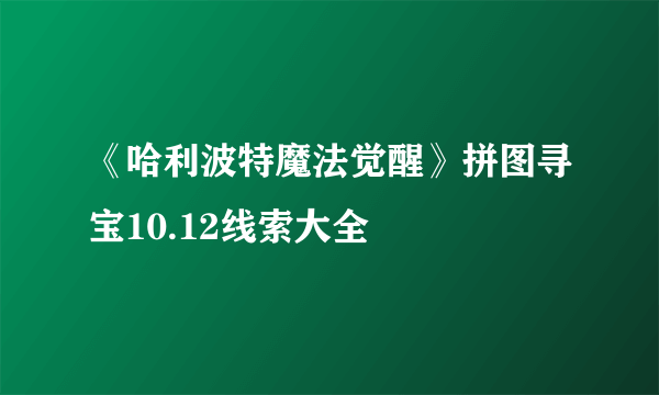 《哈利波特魔法觉醒》拼图寻宝10.12线索大全