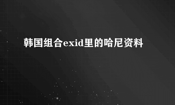 韩国组合exid里的哈尼资料