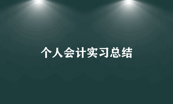 个人会计实习总结