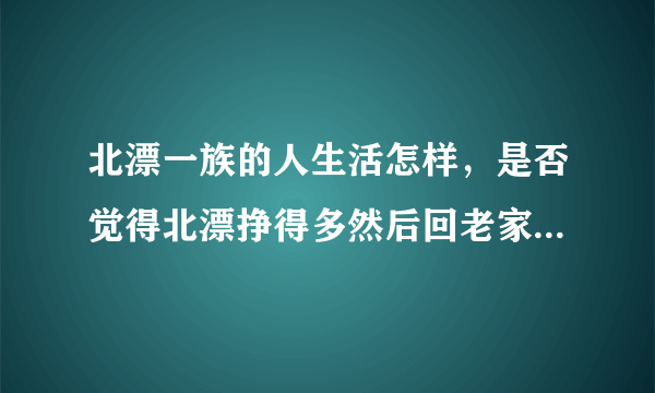 北漂一族的人生活怎样，是否觉得北漂挣得多然后回老家可以炫耀呢？