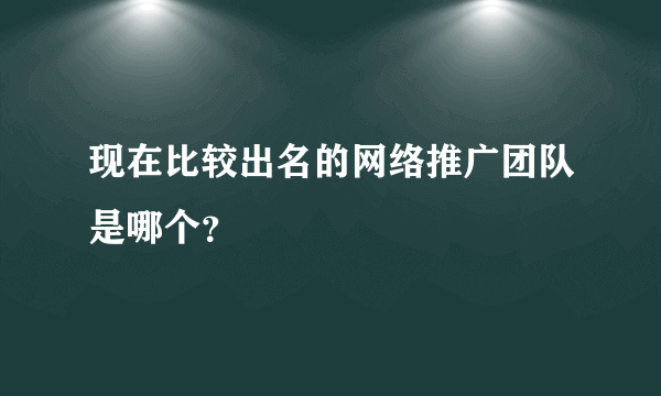 现在比较出名的网络推广团队是哪个？