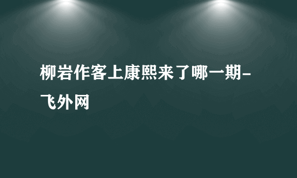 柳岩作客上康熙来了哪一期-飞外网