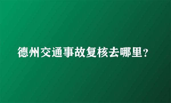 德州交通事故复核去哪里？