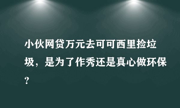 小伙网贷万元去可可西里捡垃圾，是为了作秀还是真心做环保？