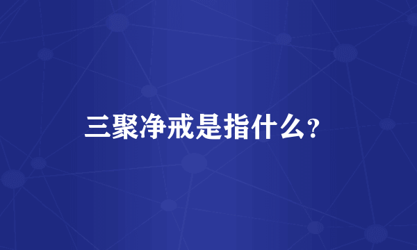 三聚净戒是指什么？