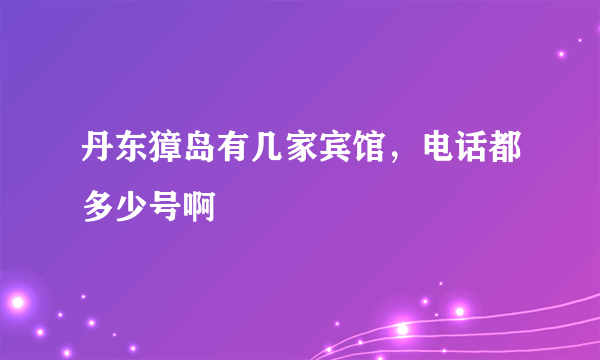 丹东獐岛有几家宾馆，电话都多少号啊