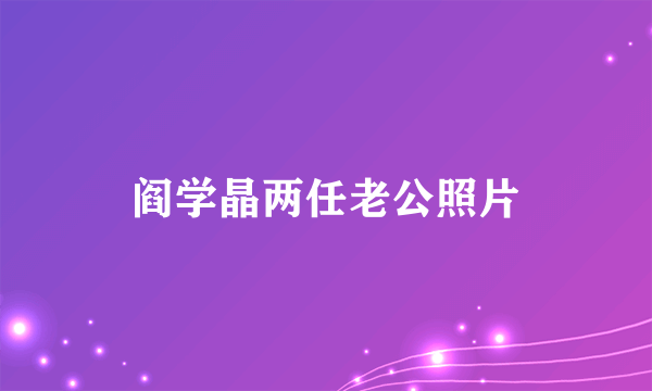 阎学晶两任老公照片