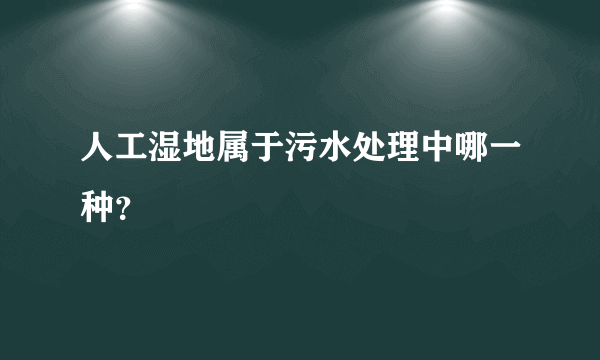 人工湿地属于污水处理中哪一种？