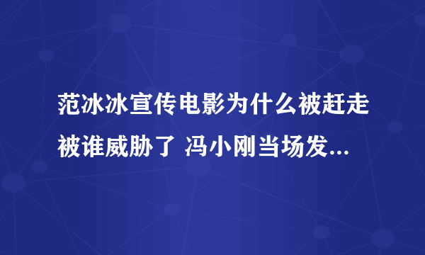 范冰冰宣传电影为什么被赶走被谁威胁了 冯小刚当场发飙愤然离场