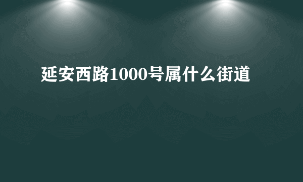 延安西路1000号属什么街道