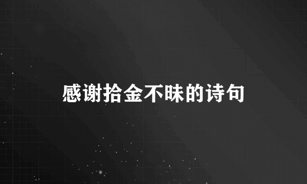 感谢拾金不昧的诗句