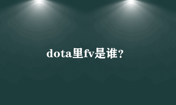 dota里fv是谁？